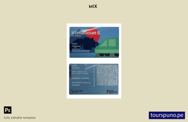 Plantilla Austria Klima Ticket S lista para imprimir